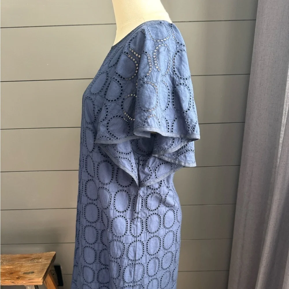 J. Crew Navy Blue Lace Dress Gold Zipper Size 6
